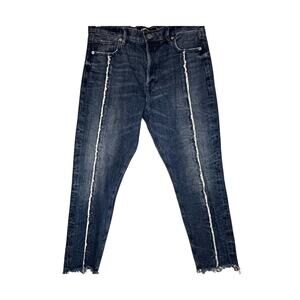 Express Vintage High Rise Skinny Jeans Button Fly Raw Hem Size 6